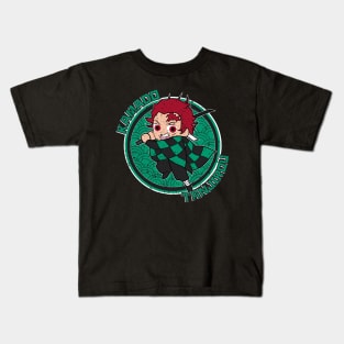 DEMON SLAYER (KIMETSU NO YAIBA): TANJIROU CIRCLE (GRUNGE STYLE) Kids T-Shirt